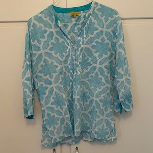 Roller Rabbit Light Blue Patterned Tunic